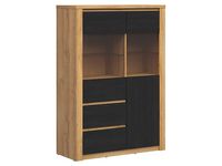 Witryna Walton 105 cm z 2 drzwiami i 2 szufladami dąb wielki/dąb czarny