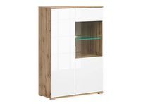 Witryna Zele 90 cm z 2 drzwiami dąb wotan/biały połysk