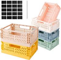 WUGU 6 sztuk, małe plastikowe pudełko składane, mini kosze składane pudełko z tworzywa sztucznego