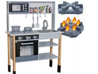 Kuchnia drewniana dla dzieci KUCHENKA +akcesoria +zlewozmywak +mikrofalówka
