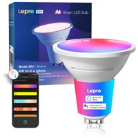 Żarówka GU10 LED 4.5W=50W 400lm CCT+RGB SMART WIFI APP Muzyka Rytm Lepro