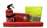 ZESTAW GAŚNICA APTECZKA TRÓJKĄT KAMIZELKA DO AUTA
