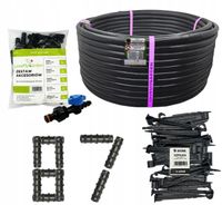 Zestaw Linia Kroplująca Bez Kompensacji 50 metrów + 87 akcesoriów Kropelka