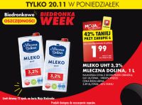 Mleko UHT 3,2% Mleczna Dolina 1L (1,99 zł przy zakupie 6)