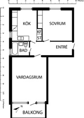 Bild 3. Lägenhet, Herrestadsvägen, Hammenhög 
