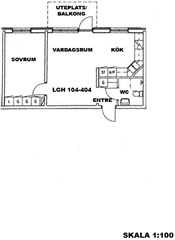 Bild 1. Lägenhet, Hedlundavägen, Umeå 