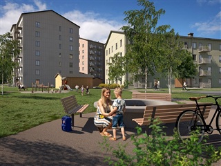 Bild 1. Lägenhet, Humlegatan, Skellefteå 