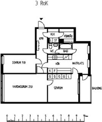 Bild 1. Lägenhet, Mjölkuddsvägen, Luleå 