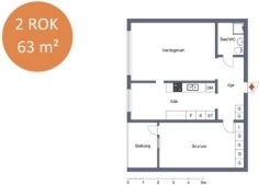 Bild 1. Lägenhet, Karl Hovbergsgatan, Eskilstuna 