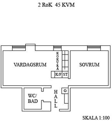 Bild 1. Lägenhet, Västra Esplanaden, Umeå 