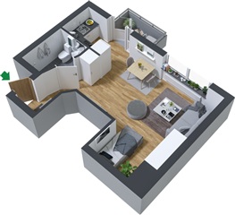 Bild 1. Lägenhet, Kilbygatan, Kilafors 