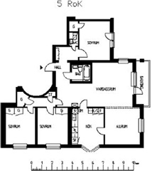 Bild 1. Lägenhet, Västra Brogatan, Luleå 