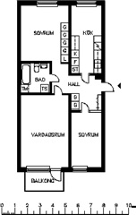 Bild 1. Lägenhet, docentvägen, Luleå 