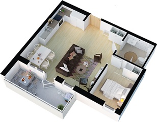 Bild 1. Lägenhet, Hedhamregatan, Bollnäs 