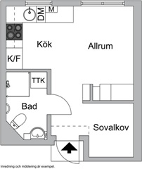 Bild 3. Lägenhet, Rökerigränd, Jönköping 