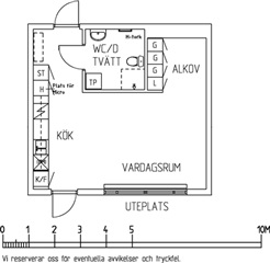 Bild 1. Lägenhet, Långarödsvägen, Höganäs 