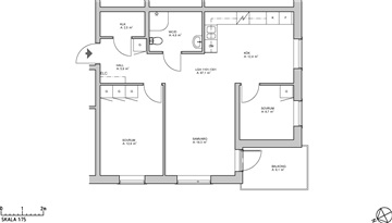 Bild 1. Lägenhet, Prästgatan, Vännäs 