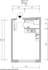 Bild 4. Lägenhet, Gjuterigatan, Jönköping 