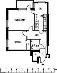 Bild 1. Lägenhet, Västra Brogatan, Luleå 