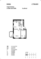 Bild 2. Lägenhet, Haga Parkgata, Västerås 