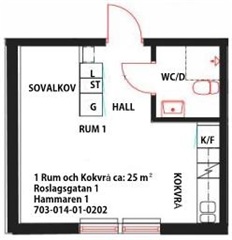 Bild 2. Lägenhet, Roslagsgatan, Västerås 