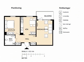 Bild 1. Lägenhet, Knalltorpsvägen, Luleå 