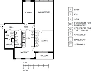 Bild 1. Lägenhet, Mjölkuddsvägen, Luleå 