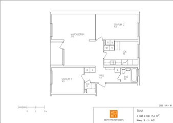 Bild 1. Lägenhet, Hemmansvägen, Tumba 