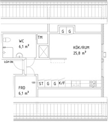 Photo 1. Apartment, Kommendörsgatan, Vännäs 