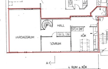 Bild 1. Lägenhet, Första Villagatan, Borås 