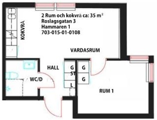 Photo 2. Apartment, Roslagsgatan, Västerås 