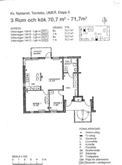 Bild 1. Lägenhet, Vittervägen, Umeå 