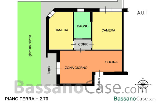 APPARTAMENTO CON DUE CAMERE E GIARDINO IN VENDITA A  ROMANO D'EZZELINO - Foto 9 di 9