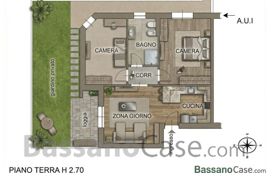 APPARTAMENTO CON DUE CAMERE E GIARDINO IN VENDITA A  ROMANO D'EZZELINO - Foto 8 di 8