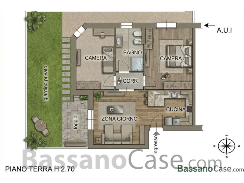 APPARTAMENTO CON DUE CAMERE E GIARDINO IN VENDITA A  ROMANO D'EZZELINO - Foto 8 di 8