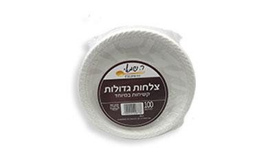 צלחות חד''פ 100 יח'