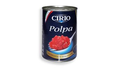 עגבניות מקולפות חתוכות
400 גרם CIRIO