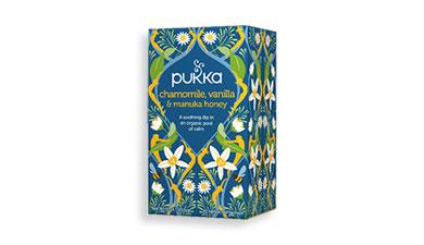 חליטת קמומיל וניל ודבש מנוקה אורגנית 32ג' - PUKKA, אורגני