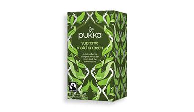 חליטת תה ירוק ומאצ'ה משובח אורגני 30ג' - PUKKA, אורגני
