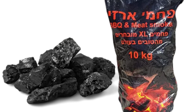 פחם מעץ למעשנה ומנגל באיכות גבוהה 10 קג'