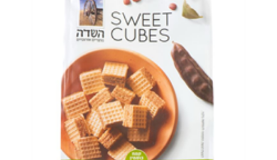 קוביות וופלים מקמח כוסמין וקרם חרובים 200ג'- השדה, אורגני