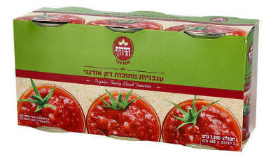 מארז שימורי עגבניות אורגניות חתוכות דק-הרדוף, אורגני