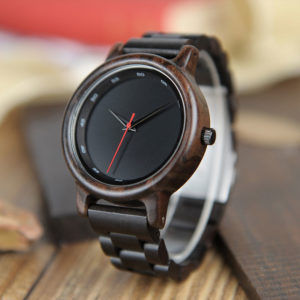 Ρολόι Bamboo Stealth με Ebony Ξύλινο Bracelet και Ξύλινη Συσκευασία Δώρο
