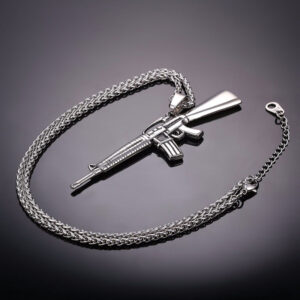 U7 Chain 3mm με Pendant American M16 - Ανοξείδωτο Ατσάλι – 50CM