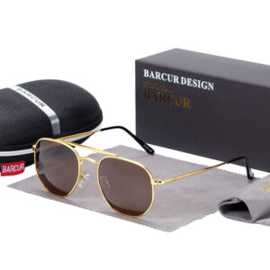 Γυαλιά Ηλίου Hexagon Stainless Gold Σκελετός & Tea Φακός Polarized (3550)