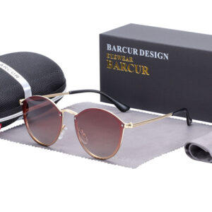 Γυαλιά Ηλίου Round Stainless Gold Σκελετός & Tea Polarized Φακός (AC8079)
