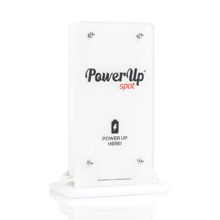 Power Up Spot® Επιτραπέζιος Φορτιστής για Καφετέριες, Μπαρ, Εστιατόρια, Ξενοδοχεία κλπ με Λογότυπο Power Up Spot® Επιτραπέζιος Φορτιστής για Καφετέριες, Μπαρ, Εστιατόρια, Ξενοδοχεία κλπ με Λογότυπο