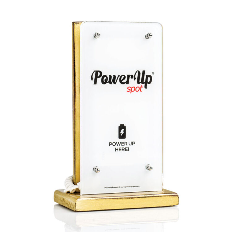 Power Up Spot® Επιτραπέζιος Φορτιστής για Καφετέριες, Μπαρ, Εστιατόρια, Ξενοδοχεία κλπ με Λογότυπο Power Up Spot® Επιτραπέζιος Φορτιστής για Καφετέριες, Μπαρ, Εστιατόρια, Ξενοδοχεία κλπ με Λογότυπο