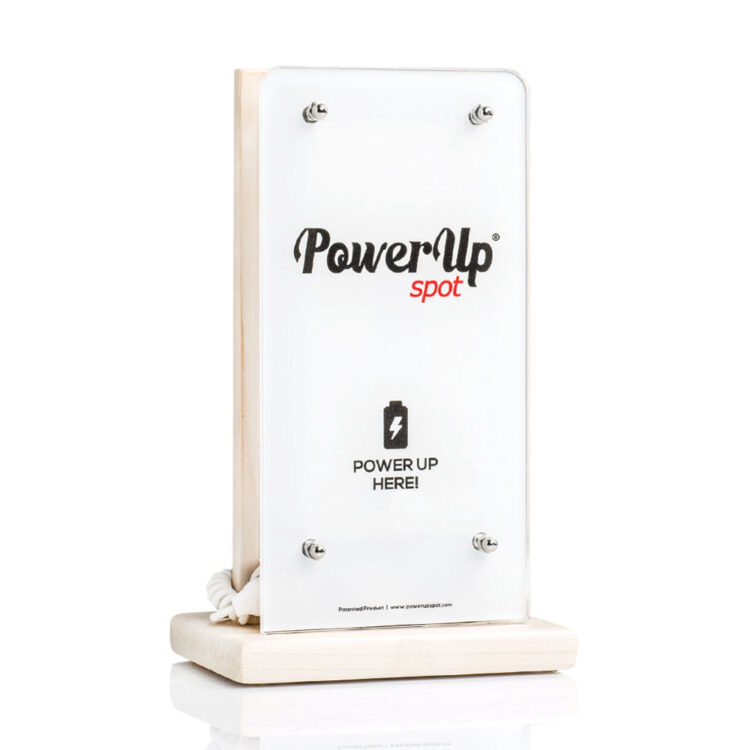 Power Up Spot® Επιτραπέζιος Φορτιστής για Καφετέριες, Μπαρ, Εστιατόρια, Ξενοδοχεία κλπ με Λογότυπο Power Up Spot® Επιτραπέζιος Φορτιστής για Καφετέριες, Μπαρ, Εστιατόρια, Ξενοδοχεία κλπ με Λογότυπο