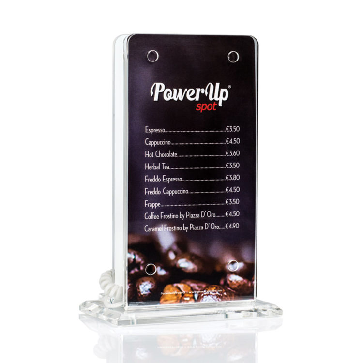 Power Up Spot® Table Top Professional Charger for Cafe, Bars, Restaurants, Hotels etc with custom Printing
